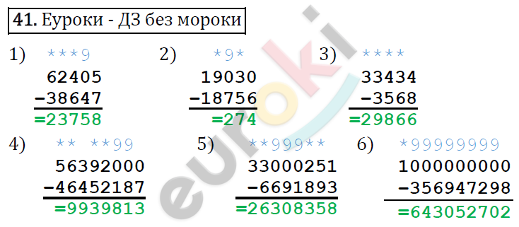 Дидактические материалы по математике 5 класс Мерзляк, Рабинович, Полонский Вариант 41