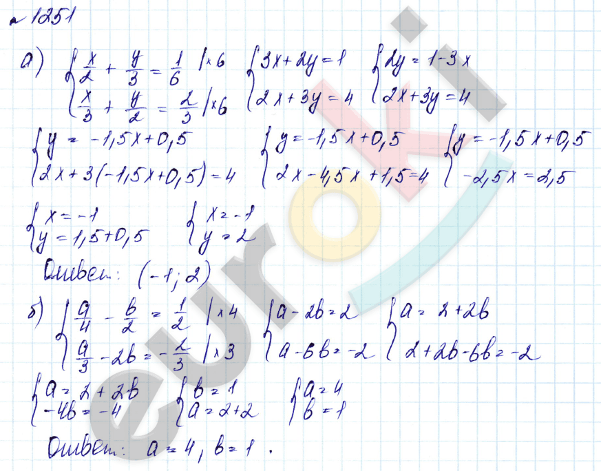 Алгебра 7 класс. Углубленный уровень Макарычев, Миндюк Задание 1251