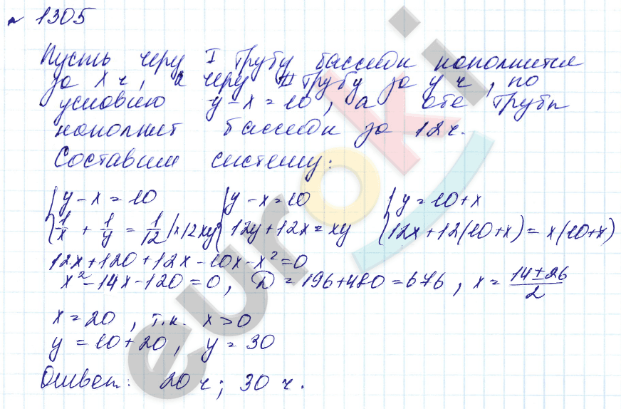 Алгебра 7 класс. Углубленный уровень Макарычев, Миндюк Задание 1305