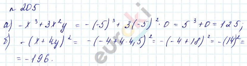 Алгебра 7 класс. Углубленный уровень Макарычев, Миндюк Задание 205