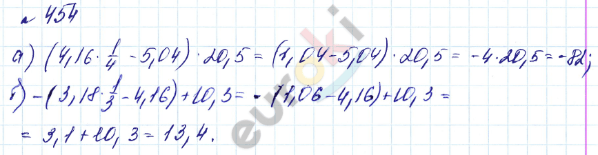 Алгебра 7 класс. Углубленный уровень Макарычев, Миндюк Задание 454