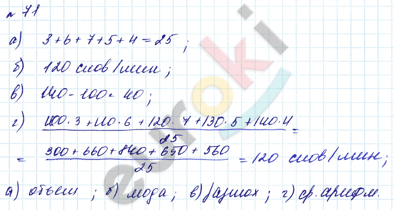 Алгебра 7 класс. Углубленный уровень Макарычев, Миндюк Задание 71