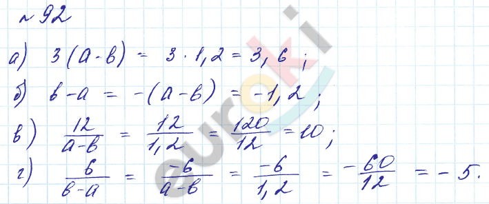 Алгебра 7 класс. Углубленный уровень Макарычев, Миндюк Задание 92