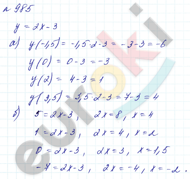 Алгебра 7 класс. Углубленный уровень Макарычев, Миндюк Задание 985