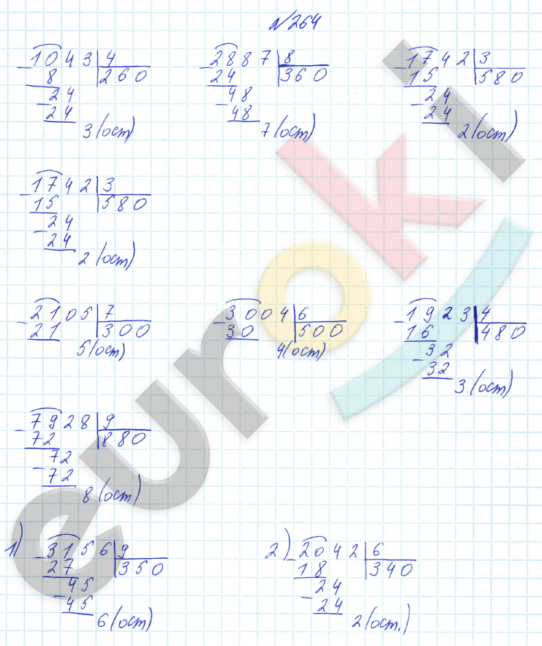 Математика 4 класс. Часть 1, 2. ФГОС Истомина Задание 264