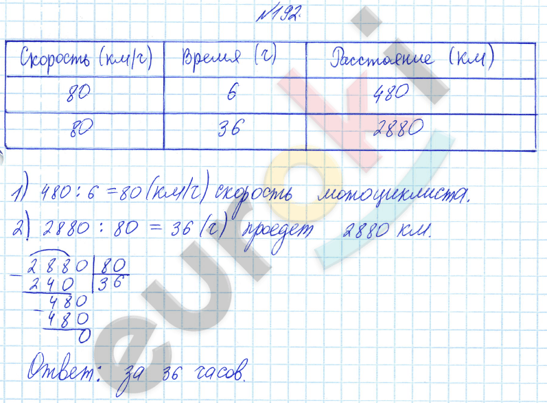 Математика страница 50 упражнение 192