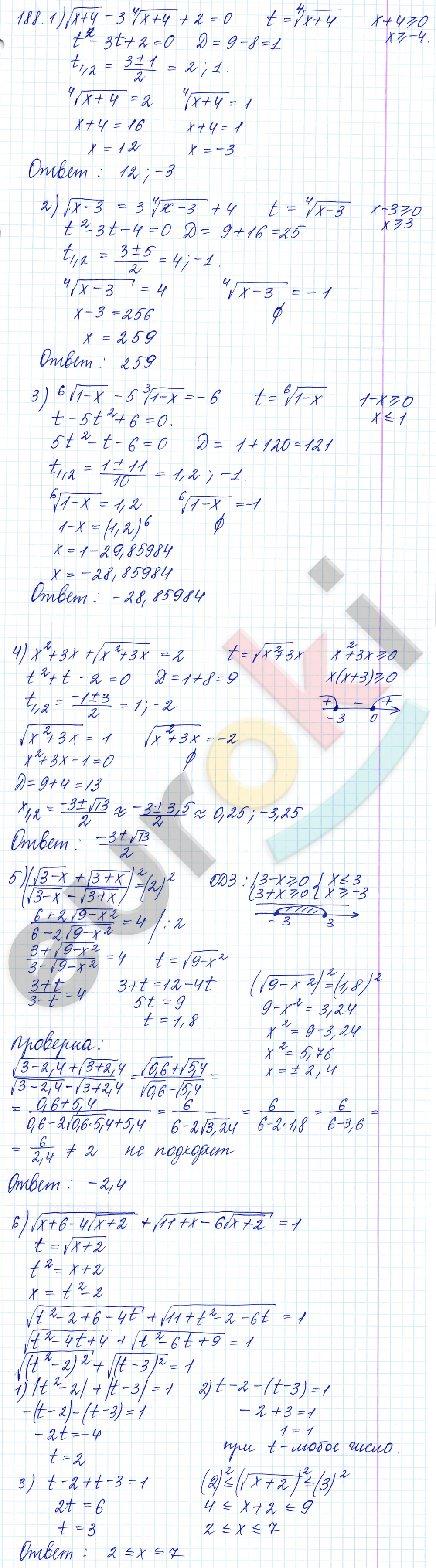 Алгебра 10 класс. ФГОС Алимов Задание 188