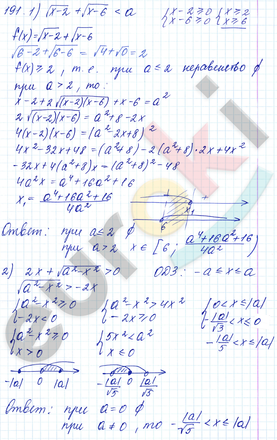 Алгебра 10 класс. ФГОС Алимов Задание 191