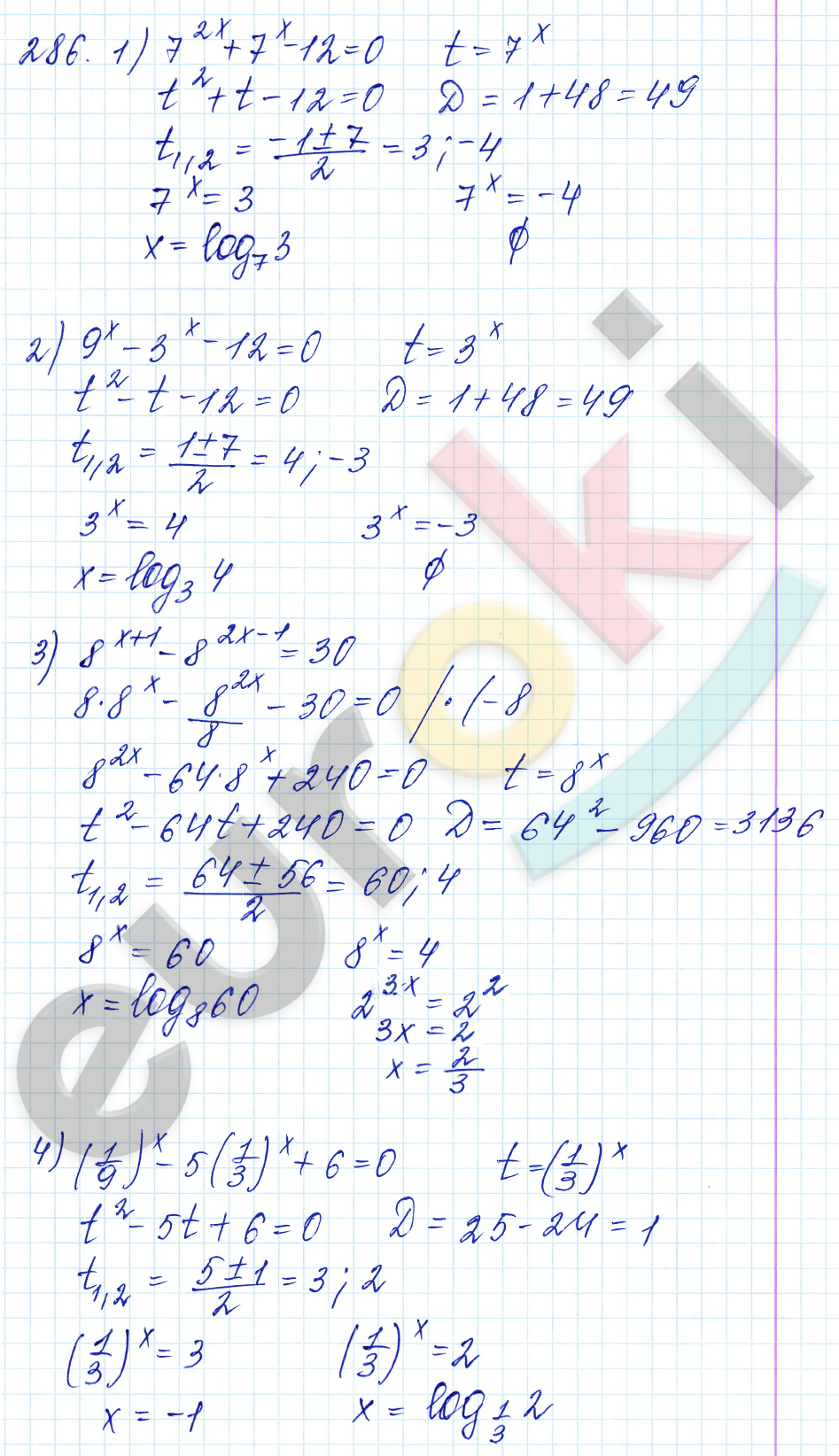 Алгебра 10 класс. ФГОС Алимов Задание 286