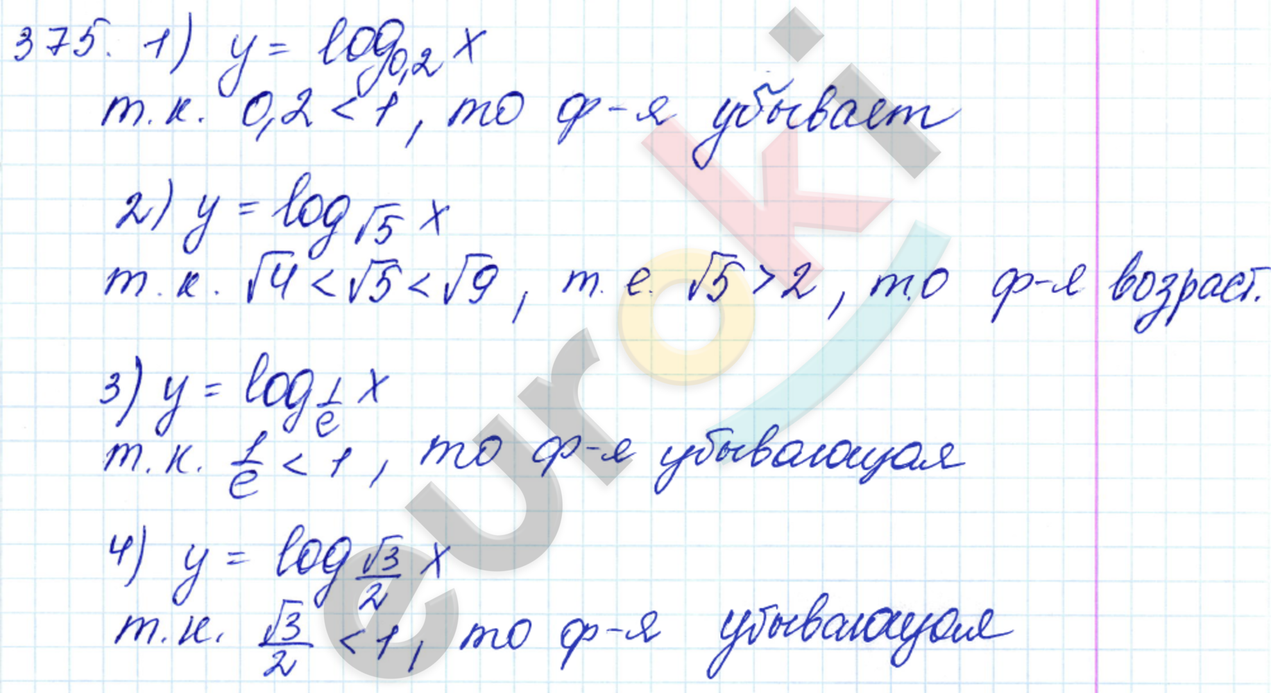 Алгебра 10 класс. ФГОС Алимов Задание 375