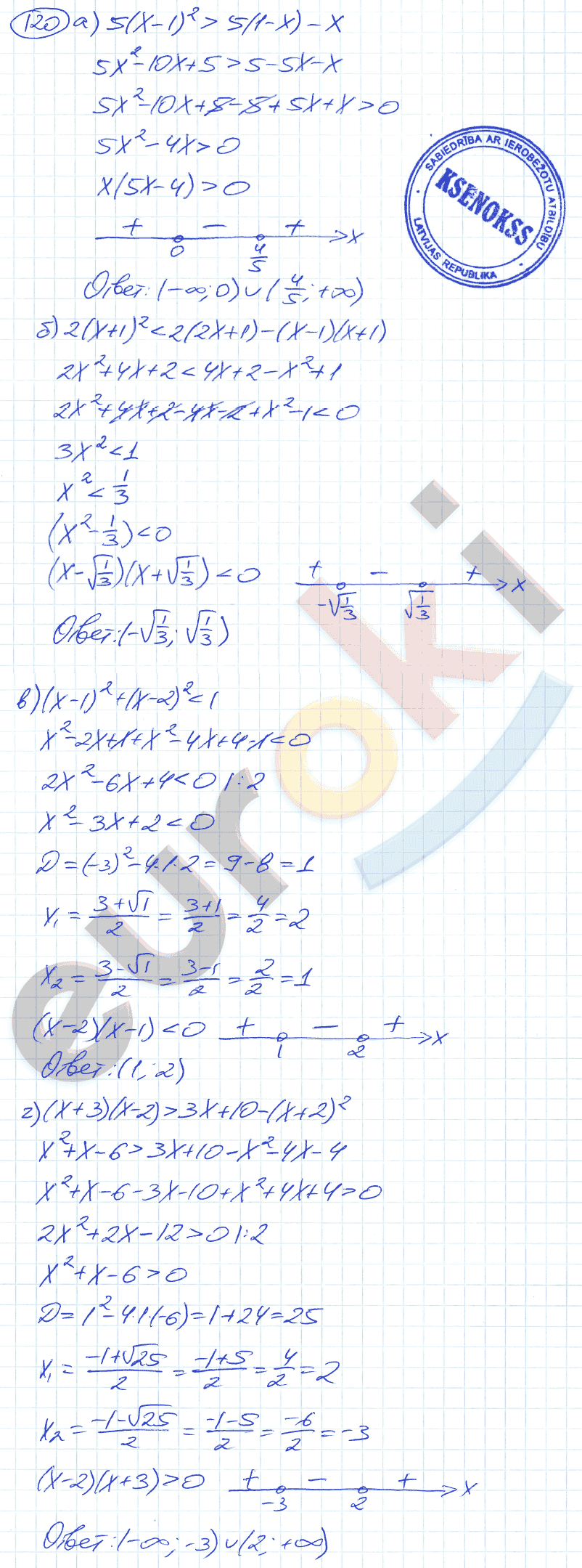 Алгебра 9 класс. ФГОС Никольский, Потапов Задание 120