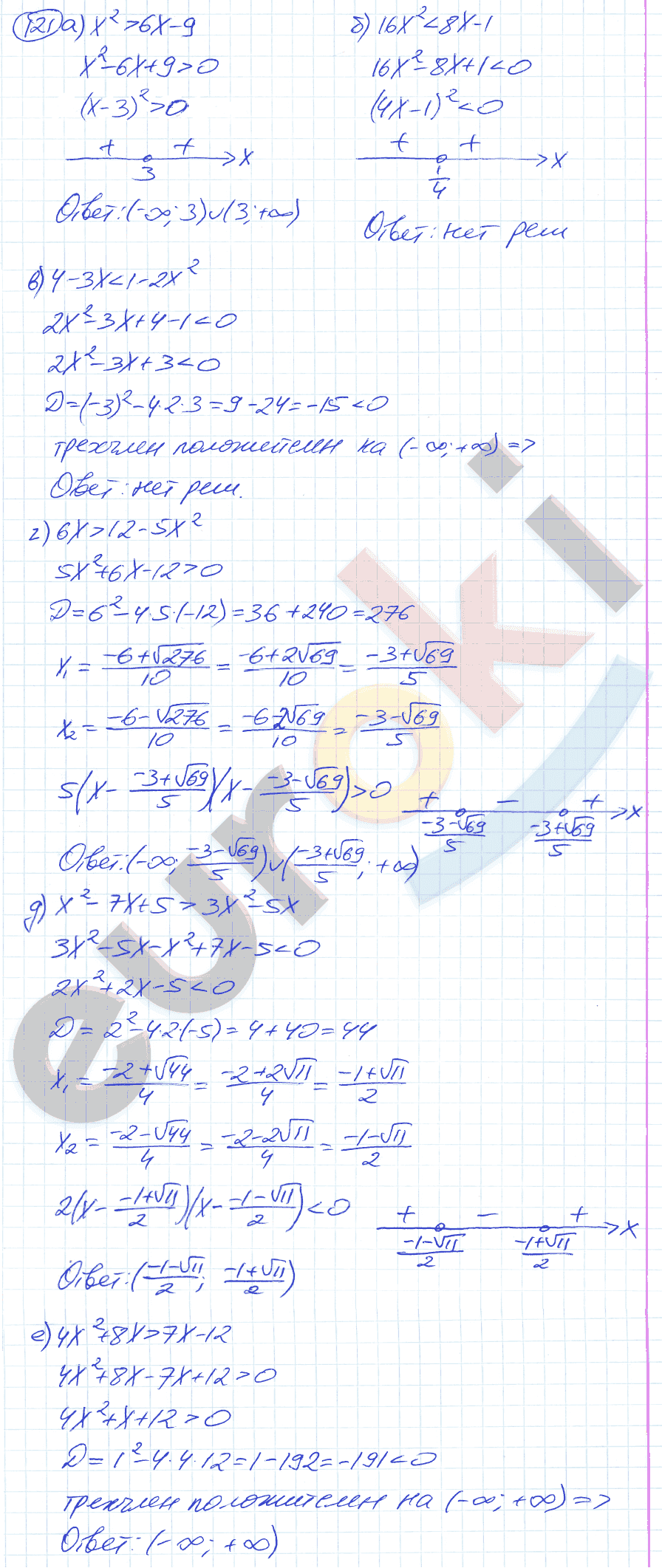 Алгебра 9 класс. ФГОС Никольский, Потапов Задание 121
