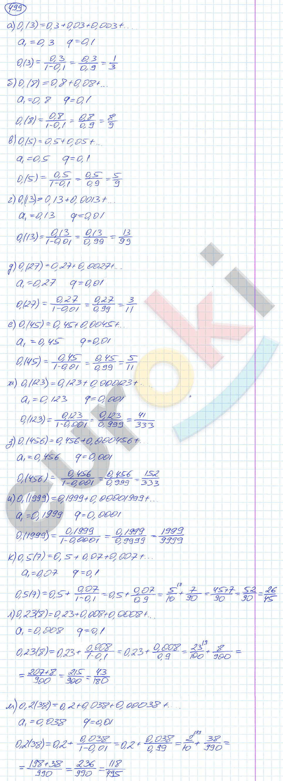 Алгебра 9 класс. ФГОС Никольский, Потапов Задание 499