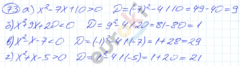 Алгебра 9 класс. ФГОС Никольский, Потапов Задание 73