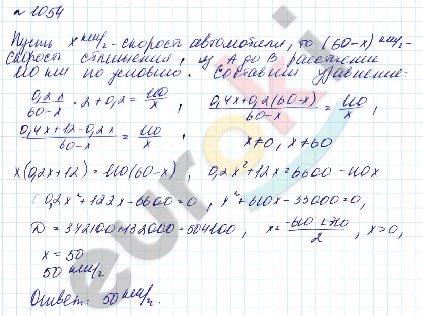Алгебра 8 класс. Углубленный уровень Макарычев, Миндюк Задание 1054