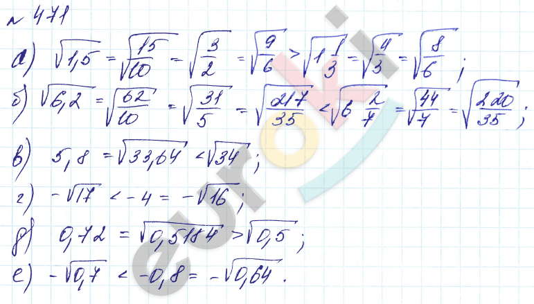 Алгебра 8 класс. Углубленный уровень Макарычев, Миндюк Задание 471