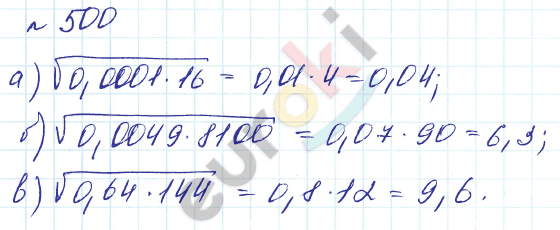 Алгебра 8 класс. Углубленный уровень Макарычев, Миндюк Задание 500