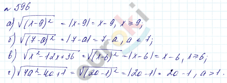 Алгебра 8 класс. Углубленный уровень Макарычев, Миндюк Задание 596