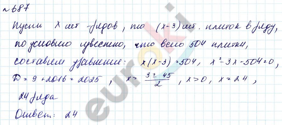 Алгебра 8 класс. Углубленный уровень Макарычев, Миндюк Задание 687