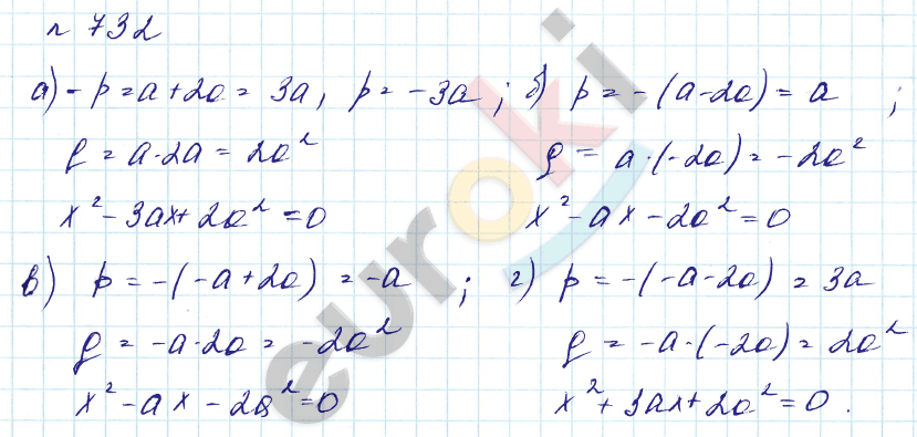 Алгебра 8 класс. Углубленный уровень Макарычев, Миндюк Задание 732