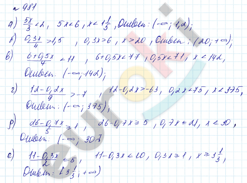 Алгебра 8 класс. Углубленный уровень Макарычев, Миндюк Задание 981