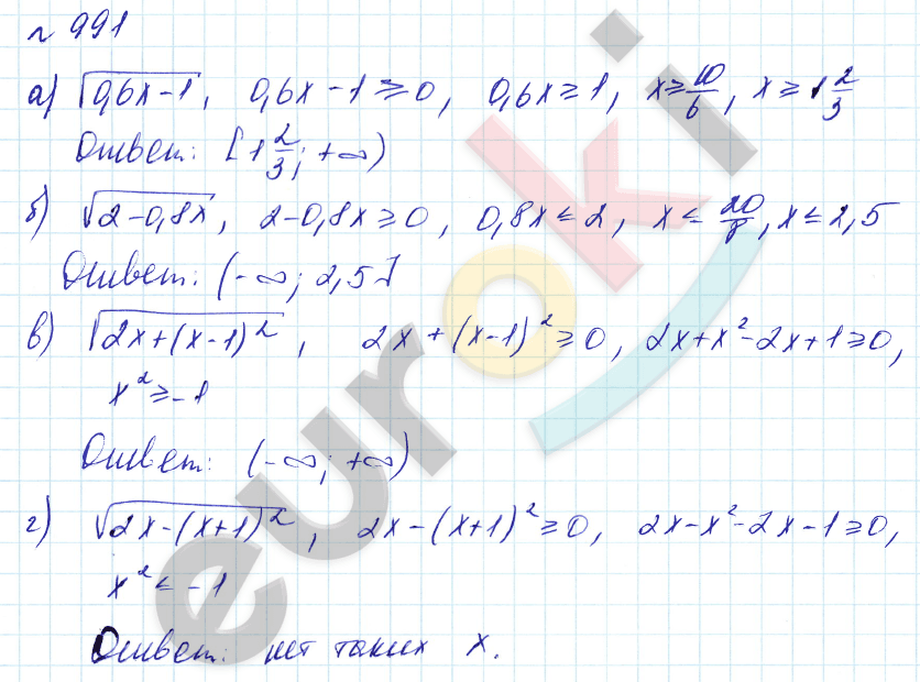 Алгебра 8 класс. Углубленный уровень Макарычев, Миндюк Задание 991