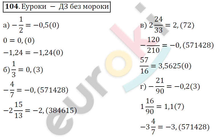 Алгебра 7 класс. ФГОС Никольский, Потапов, Решетников Задание 104