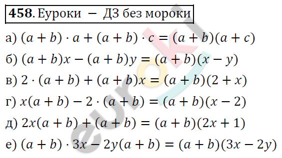 Алгебра 7 класс. ФГОС Никольский, Потапов, Решетников Задание 458