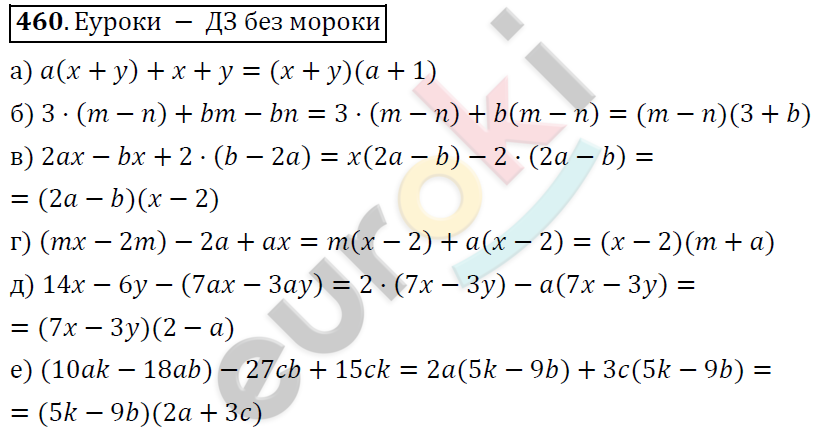 Алгебра 7 класс. ФГОС Никольский, Потапов, Решетников Задание 460