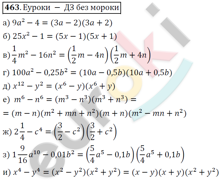 Алгебра 7 класс. ФГОС Никольский, Потапов, Решетников Задание 463