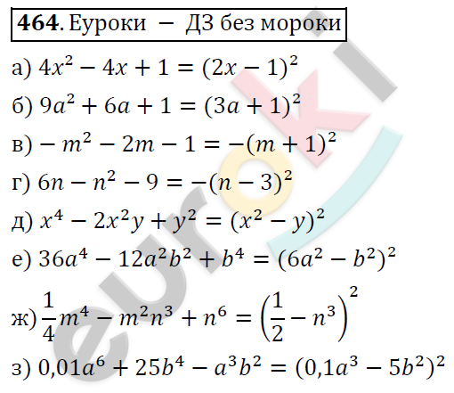 Алгебра 7 класс. ФГОС Никольский, Потапов, Решетников Задание 464