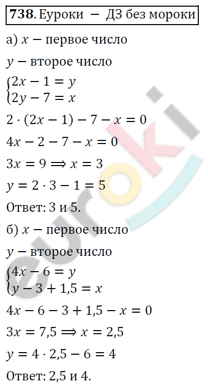 Алгебра 7 класс. ФГОС Никольский, Потапов, Решетников Задание 738