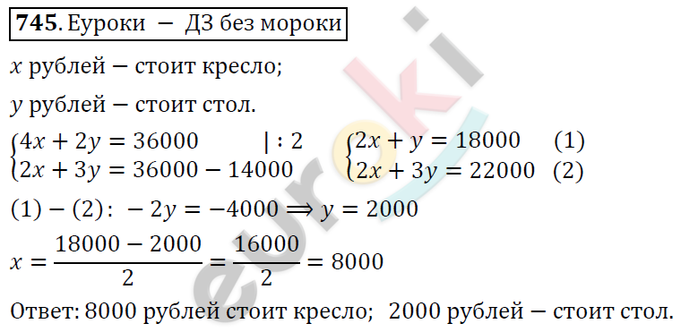 Алгебра 7 класс. ФГОС Никольский, Потапов, Решетников Задание 745