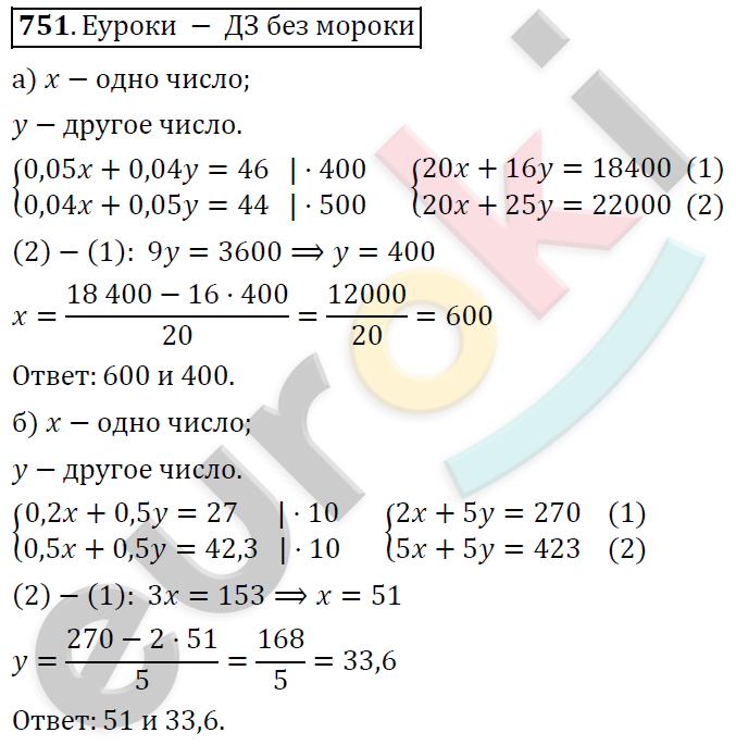 Алгебра 7 класс. ФГОС Никольский, Потапов, Решетников Задание 751