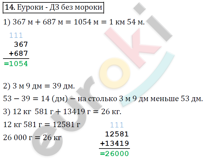 Математика 4 класс. ФГОС Рудницкая, Юдачева Задание 14