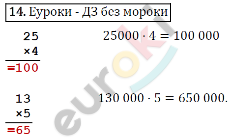 Математика 4 класс. ФГОС Рудницкая, Юдачева Задание 14