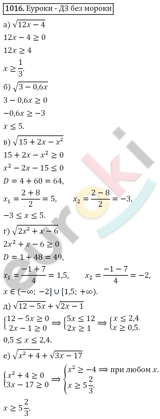 Алгебра 9 класс. ФГОС Макарычев, Миндюк, Нешков Задание 1016
