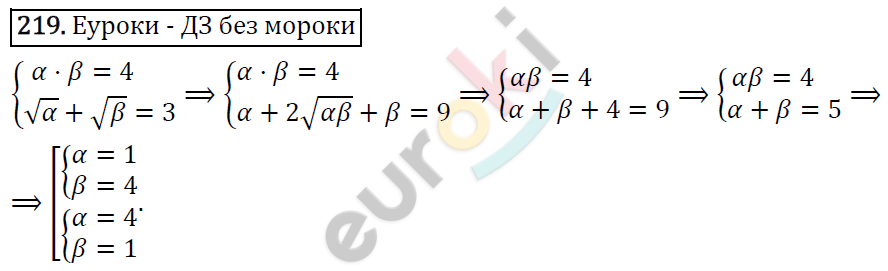 Алгебра 9 класс. ФГОС Макарычев, Миндюк, Нешков Задание 219