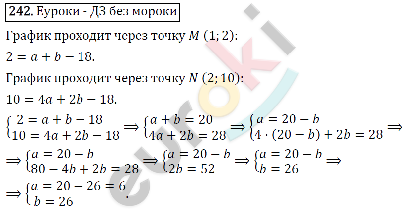 Алгебра 9 класс. ФГОС Макарычев, Миндюк, Нешков Задание 242