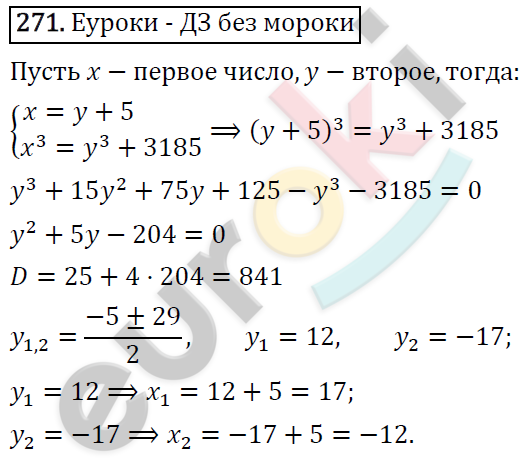 Алгебра 9 класс. ФГОС Макарычев, Миндюк, Нешков Задание 271