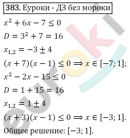 Алгебра 9 класс. ФГОС Макарычев, Миндюк, Нешков Задание 383