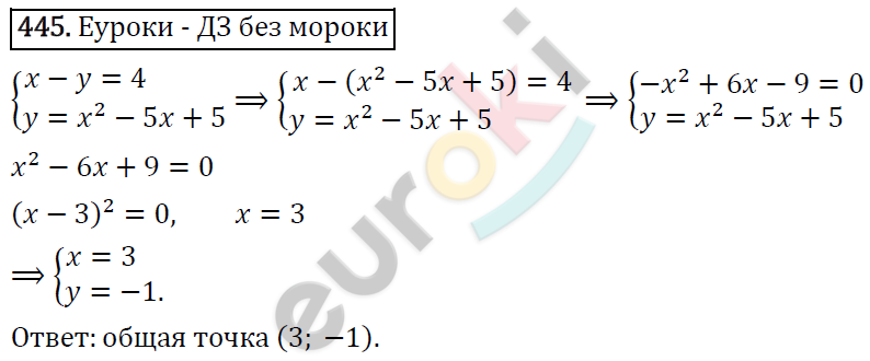 Алгебра 9 класс. ФГОС Макарычев, Миндюк, Нешков Задание 445