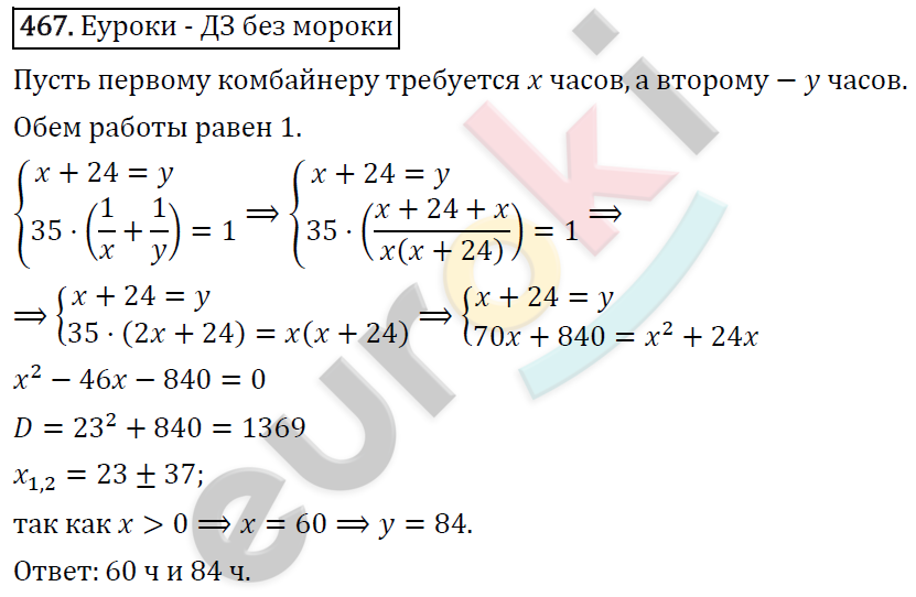 Алгебра 9 класс. ФГОС Макарычев, Миндюк, Нешков Задание 467