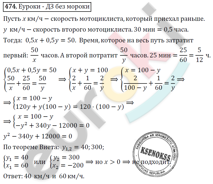 Алгебра 9 класс. ФГОС Макарычев, Миндюк, Нешков Задание 474