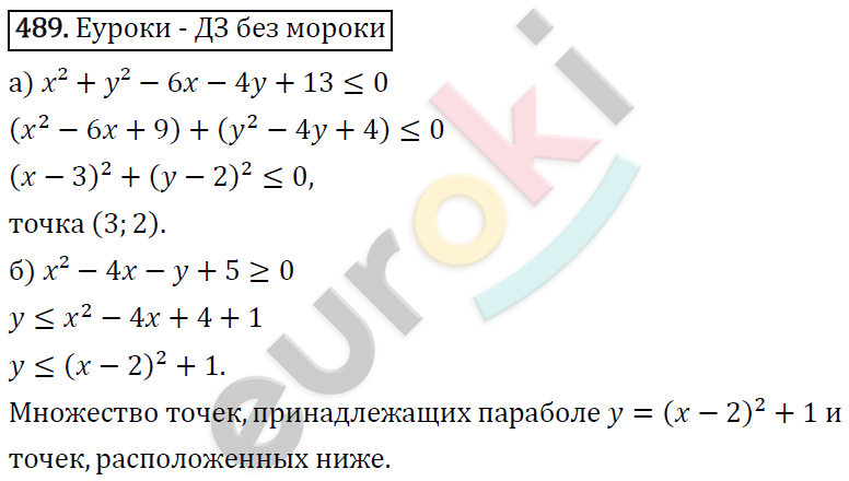 Алгебра 9 класс. ФГОС Макарычев, Миндюк, Нешков Задание 489