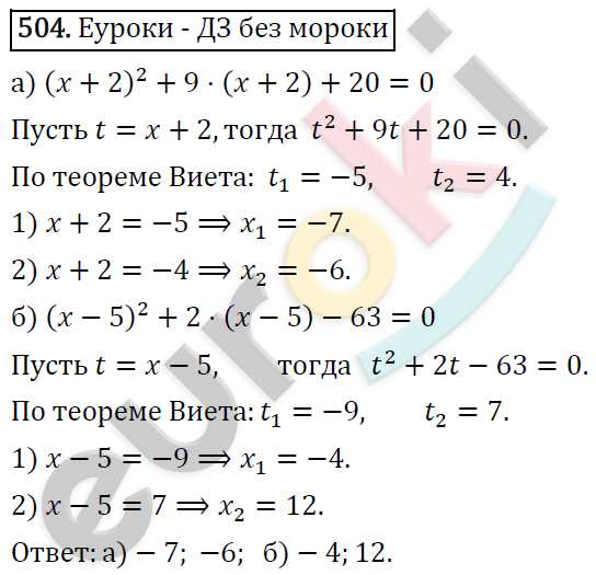 Алгебра 9 класс. ФГОС Макарычев, Миндюк, Нешков Задание 504