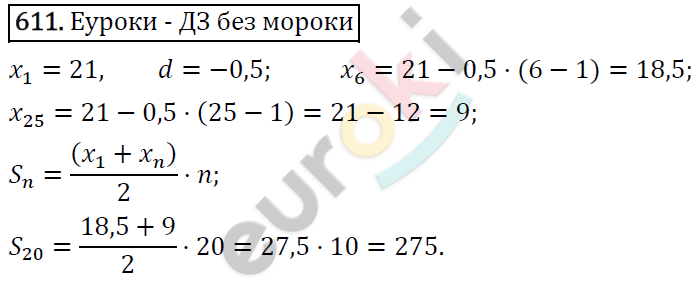 Алгебра 9 класс. ФГОС Макарычев, Миндюк, Нешков Задание 611