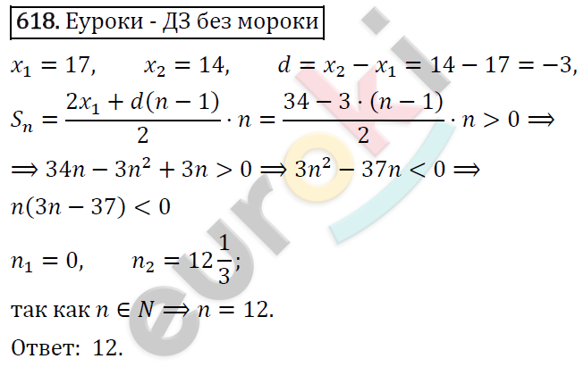 Алгебра 9 класс. ФГОС Макарычев, Миндюк, Нешков Задание 618