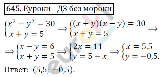 Алгебра 9 класс. ФГОС Макарычев, Миндюк, Нешков Задание 645