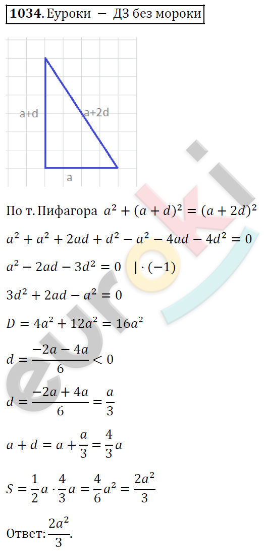 Алгебра 9 класс. ФГОС Мерзляк, Полонский, Якир Задание 1034